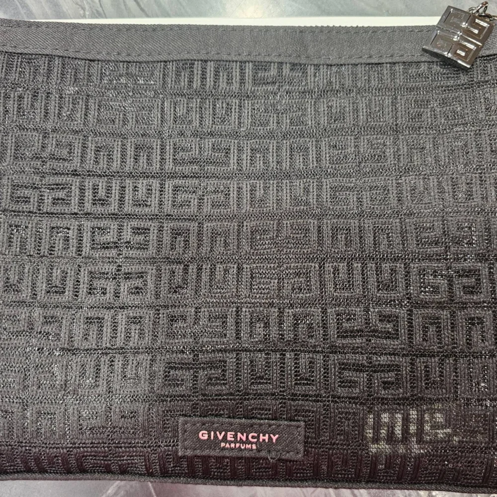 Givenchy Black Embossed Logo Tote Pouch